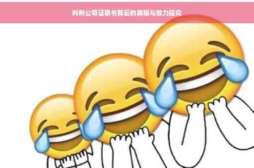 判刑公司证明书背后的真相与效力探究