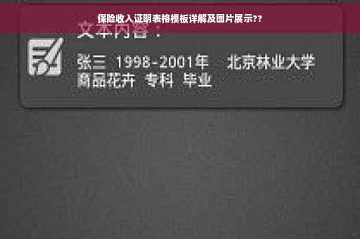 保险收入证明表格模板详解及图片展示??