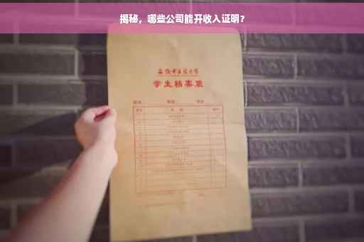 揭秘，哪些公司能开收入证明？