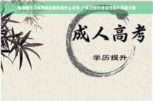 芜湖医药卫生学校发放的是什么证书-广东卫校毕业证书图片高清大图