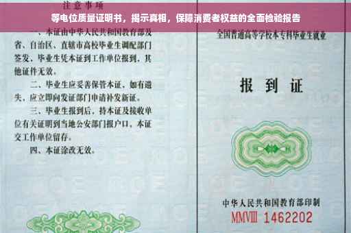 等电位质量证明书，揭示真相，保障消费者权益的全面检验报告