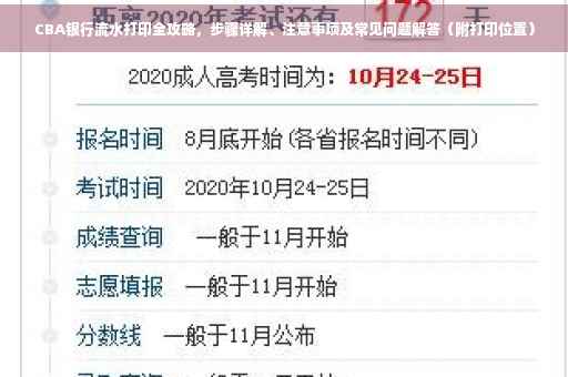 CBA银行流水打印全攻略，步骤详解、注意事项及常见问题解答（附打印位置）