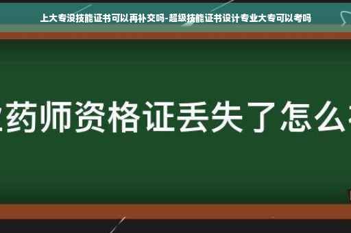 上大专没技能证书可以再补交吗-超级技能证书设计专业大专可以考吗