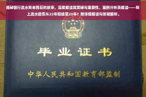 揭秘银行流水账单背后的故事，深度解读其奥秘与重要性，案例分析及解读——账上流水能否从22年延续至23年？附详细解读与答疑解析。