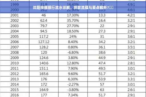 沈阳按揭银行流水详解，贷款流程与要点解析?⚡️