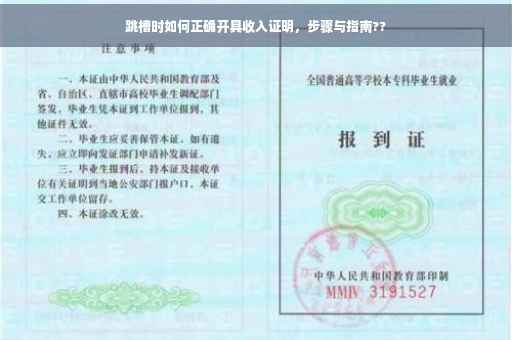 跳槽时如何正确开具收入证明，步骤与指南??