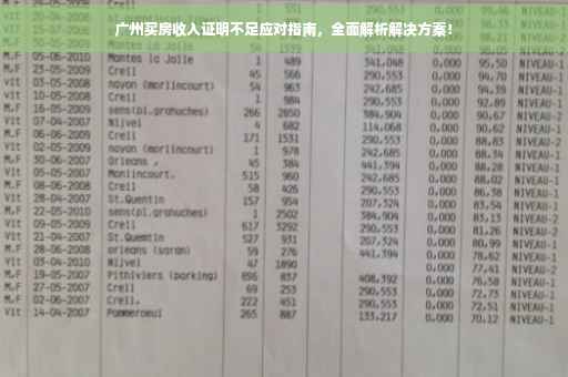 广州买房收入证明不足应对指南，全面解析解决方案！