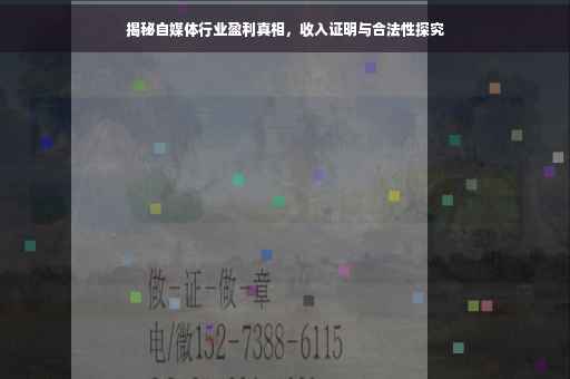 揭秘自媒体行业盈利真相，收入证明与合法性探究