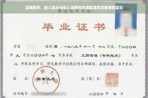 深度解析，收入流水与收入证明的内涵差异及其重要性探究