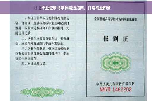 毕业证明书字体精选指南，打造专业印象
