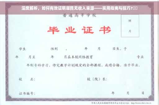 深度解析，如何有效证明居民无收入来源——实用指南与技巧?⚡️