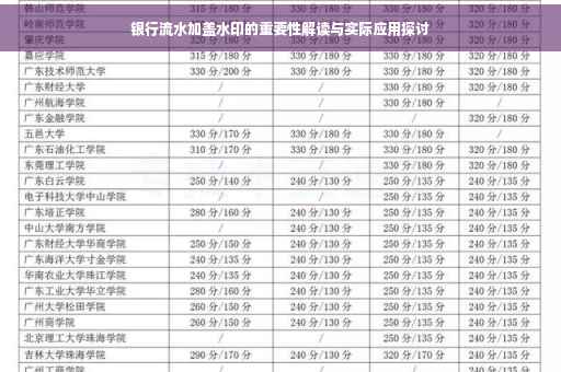 银行流水加盖水印的重要性解读与实际应用探讨