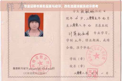 毕业证明书更名探索与启示，改名流程详解及启示思考