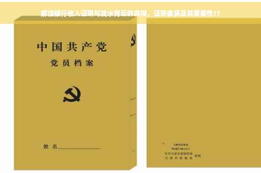 解读银行收入证明与流水背后的真相，证明差异及其重要性??