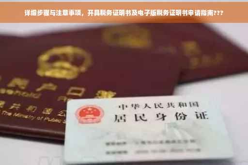 详细步骤与注意事项，开具税务证明书及电子版税务证明书申请指南???