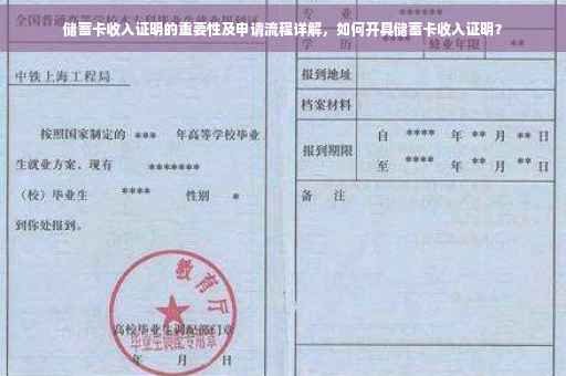 储蓄卡收入证明的重要性及申请流程详解，如何开具储蓄卡收入证明？