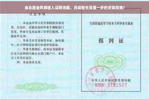 自主择业购房收入证明详解，开启新生活第一步的关键指南?