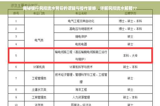 揭秘银行风控流水背后的逻辑与操作策略，详解风控流水解释??