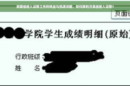 英国低收入证明工作的挑战与机遇详解，如何顺利开具低收入证明？