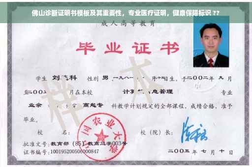 佛山诊断证明书模板及其重要性，专业医疗证明，健康保障标识 ??