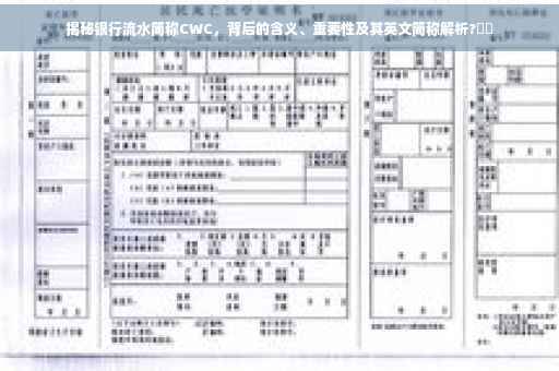 揭秘银行流水简称CWC，背后的含义、重要性及其英文简称解析?⚡️