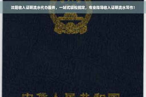沈阳收入证明流水代办服务，一站式轻松搞定，专业指导收入证明流水写作！