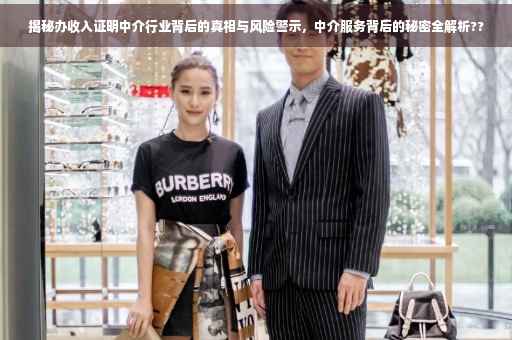 揭秘办收入证明中介行业背后的真相与风险警示，中介服务背后的秘密全解析??