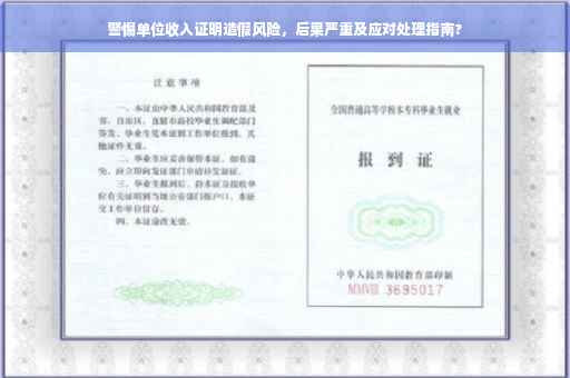 警惕单位收入证明造假风险，后果严重及应对处理指南?