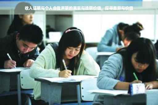收入证明与个人自我声明的真实与透明价值，探寻差异与价值