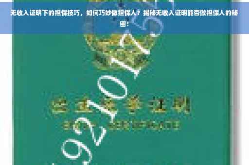 无收入证明下的担保技巧，如何巧妙做担保人？揭秘无收入证明能否做担保人的秘密！