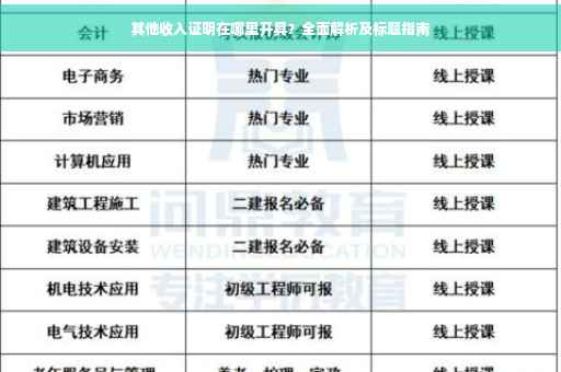 其他收入证明在哪里开具？全面解析及标题指南