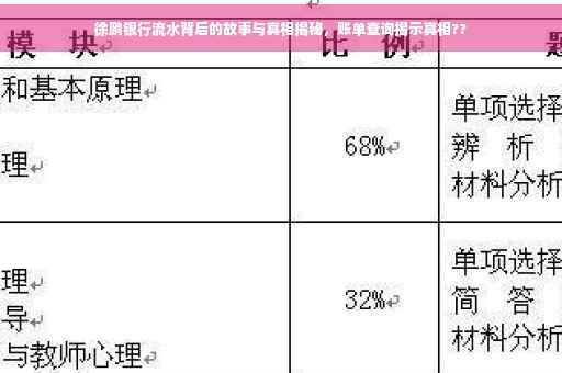 徐鹏银行流水背后的故事与真相揭秘，账单查询揭示真相??