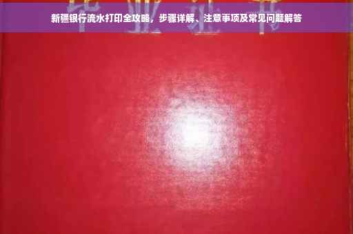 新疆银行流水打印全攻略，步骤详解、注意事项及常见问题解答