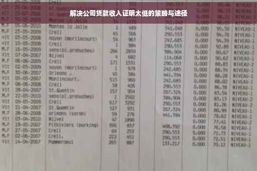 解决公司贷款收入证明太低的策略与途径