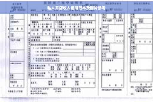 私人开店收入证明范本及图片参考