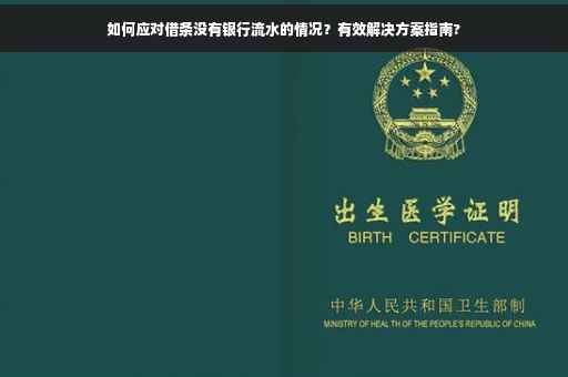 如何应对借条没有银行流水的情况？有效解决方案指南?