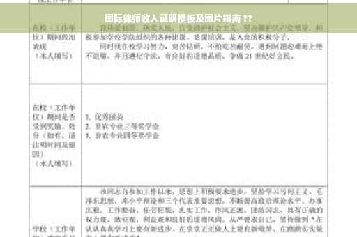 国际律师收入证明模板及图片指南 ??