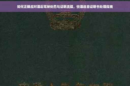 如何正确应对酒后驾驶处罚与证明流程，饮酒违章证明书处理指南
