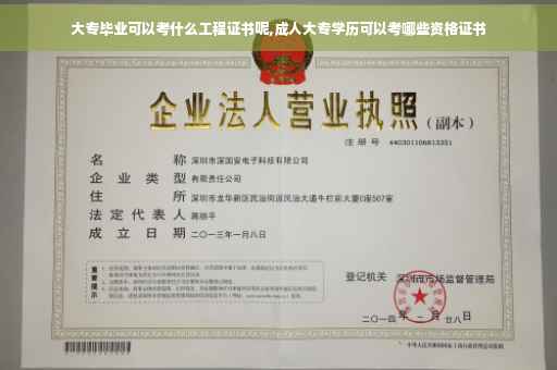 大专毕业可以考什么工程证书呢,成人大专学历可以考哪些资格证书 大专毕业可以考什么工程证书呢,成人大专学历可以考哪些资格证书