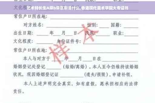 艺术特长生A级b级区别是什么,香港现代美术学院大专证书