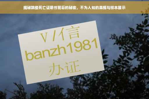 揭秘跳楼死亡证明书背后的秘密，不为人知的真相与样本展示