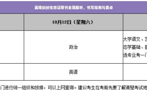 离婚纠纷生效证明书全面解析，书写指南与要点