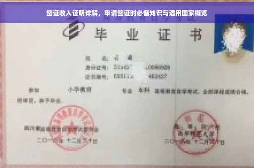 签证收入证明详解，申请签证时必备知识与适用国家概览