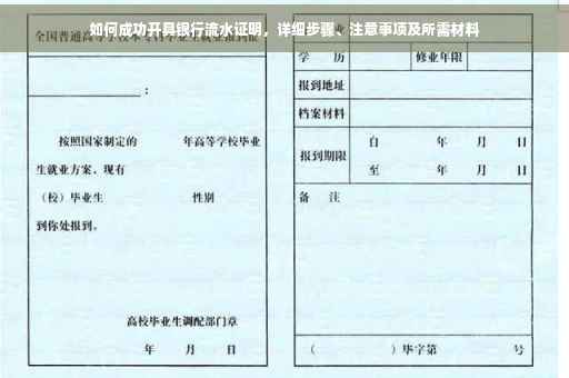 如何成功开具银行流水证明，详细步骤、注意事项及所需材料
