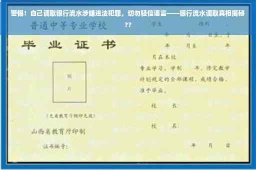 警惕！自己调取银行流水涉嫌违法犯罪，切勿轻信谣言——银行流水调取真相揭秘??