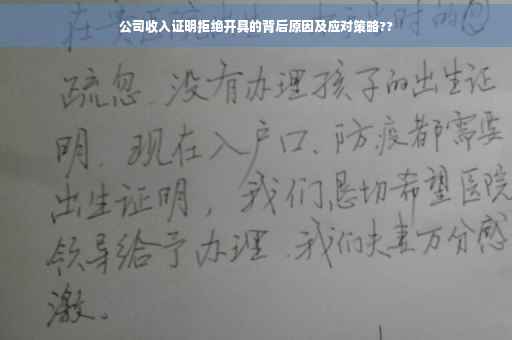 公司收入证明拒绝开具的背后原因及应对策略??