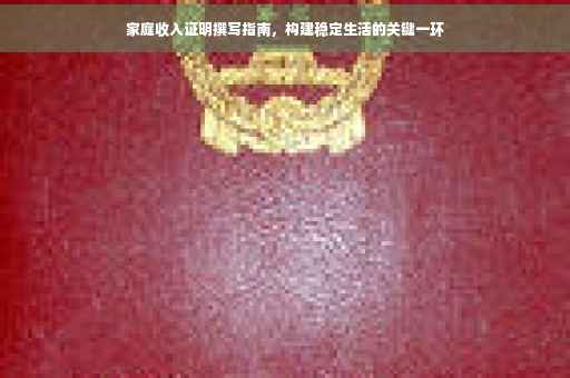 家庭收入证明撰写指南，构建稳定生活的关键一环