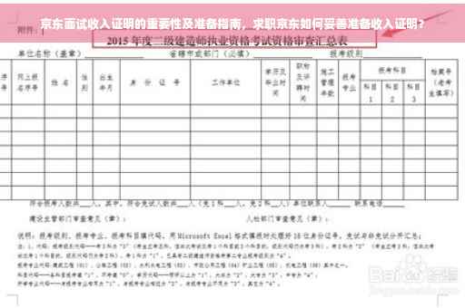 京东面试收入证明的重要性及准备指南，求职京东如何妥善准备收入证明？