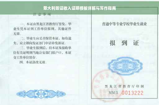 意大利签证收入证明模板详解与写作指南