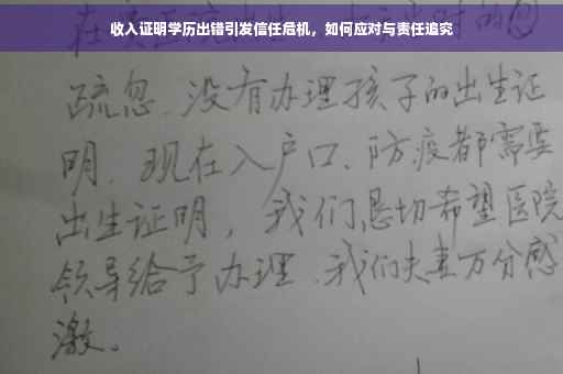 收入证明学历出错引发信任危机，如何应对与责任追究